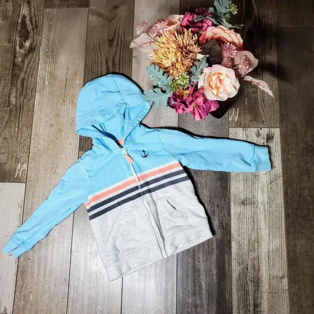 Carter's Baby Toddler Hooded Zip-up Anchor Jacket Size 18m